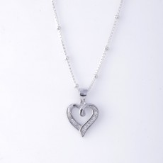92.5 Sterling Silver Stylish Heart-in Pendant With Chain Collection